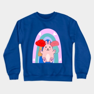 Easter Bunny Rabbit Mushroom Kawaii Anime LGBTQ Crewneck Sweatshirt